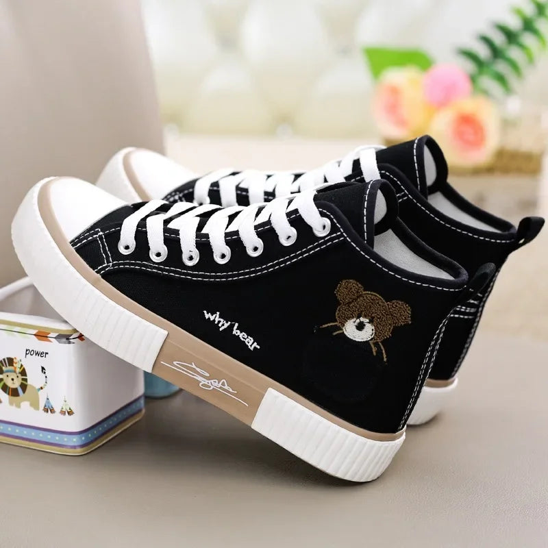 Women Canvas Shoes Breathable High Top Sneakers