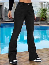 Women High Waist Flare Jeans