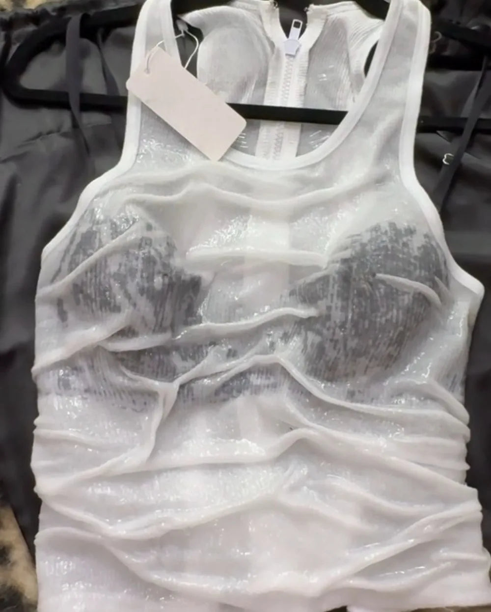 White Knitted Sleeveless Vest Top