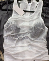 White Knitted Sleeveless Vest Top