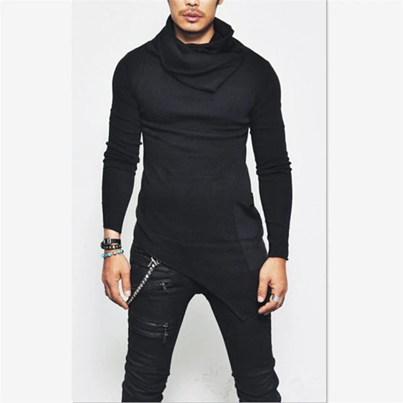 Men's Plus Size 5XL Hoodie – Turtleneck Sweatshirt