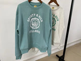 Women Letter Print Sweatshirt Vintage O-Neck Pullover