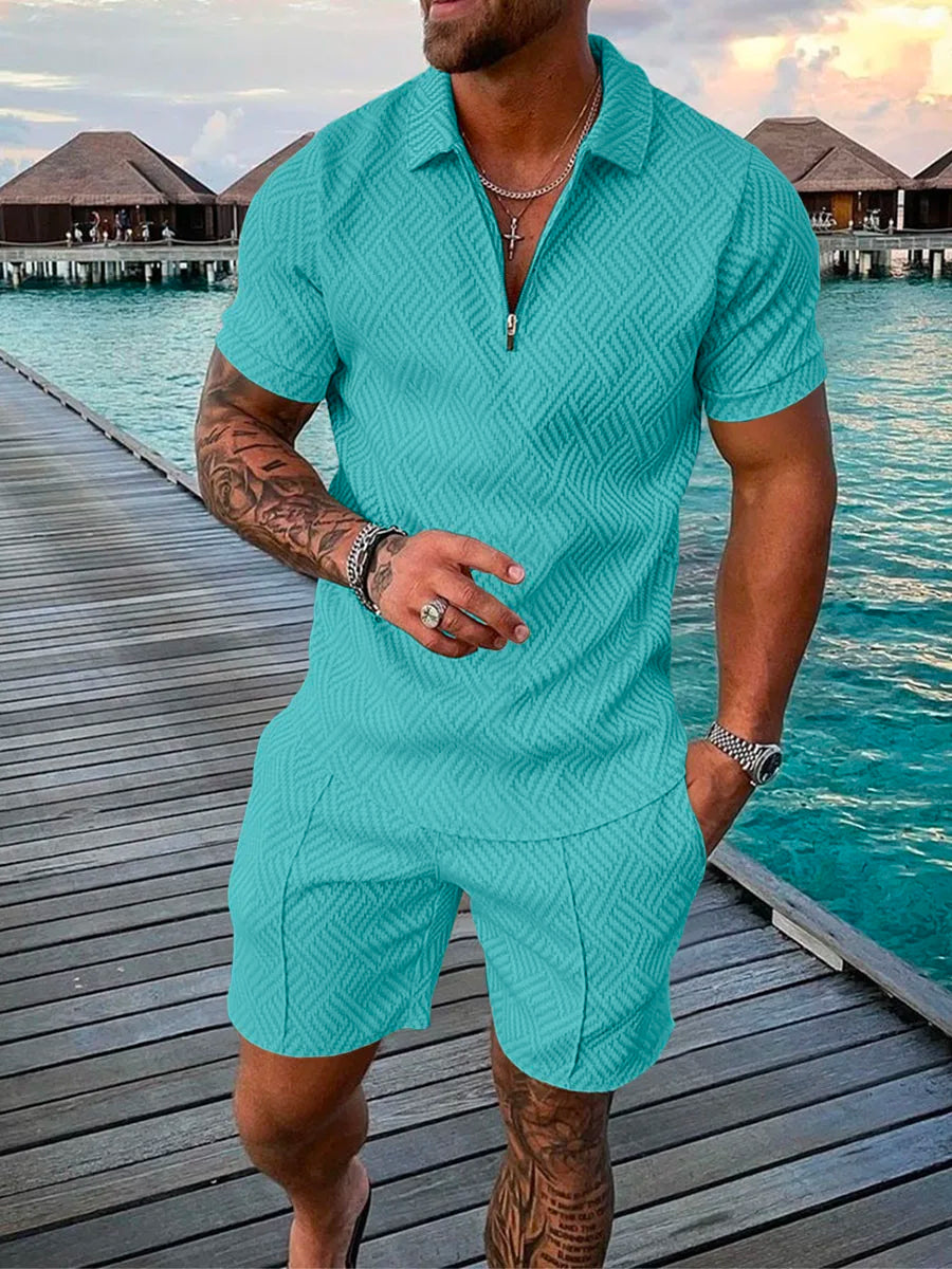 Men Polka Dot Shorts Set
