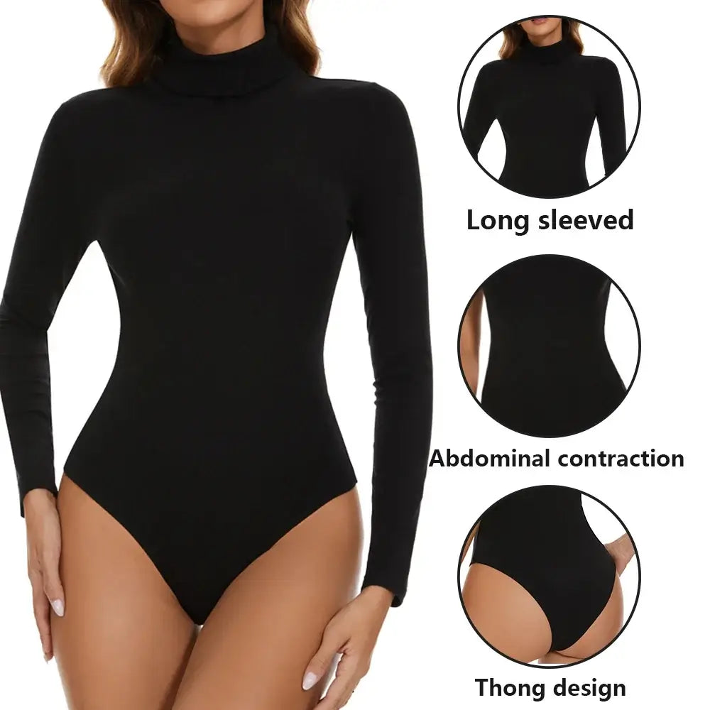 Women High Neck Long Sleeve Bodysuit