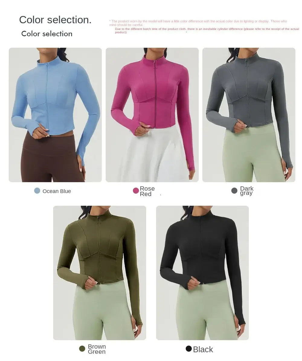 Women Slim Fit Zipper Yoga Top Jacket
