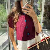 Women's Cropped Knit Cardigan Jacket