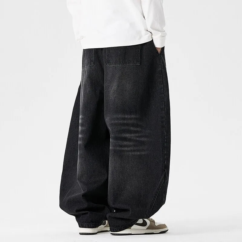 Men's Plus Size Retro Wide Leg Jeans
