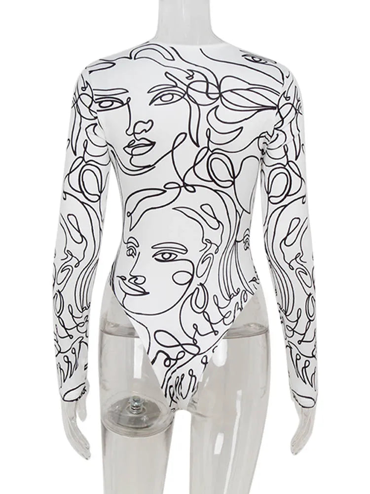 Elegant Skinny Bodysuit Women – Slim Long Sleeve