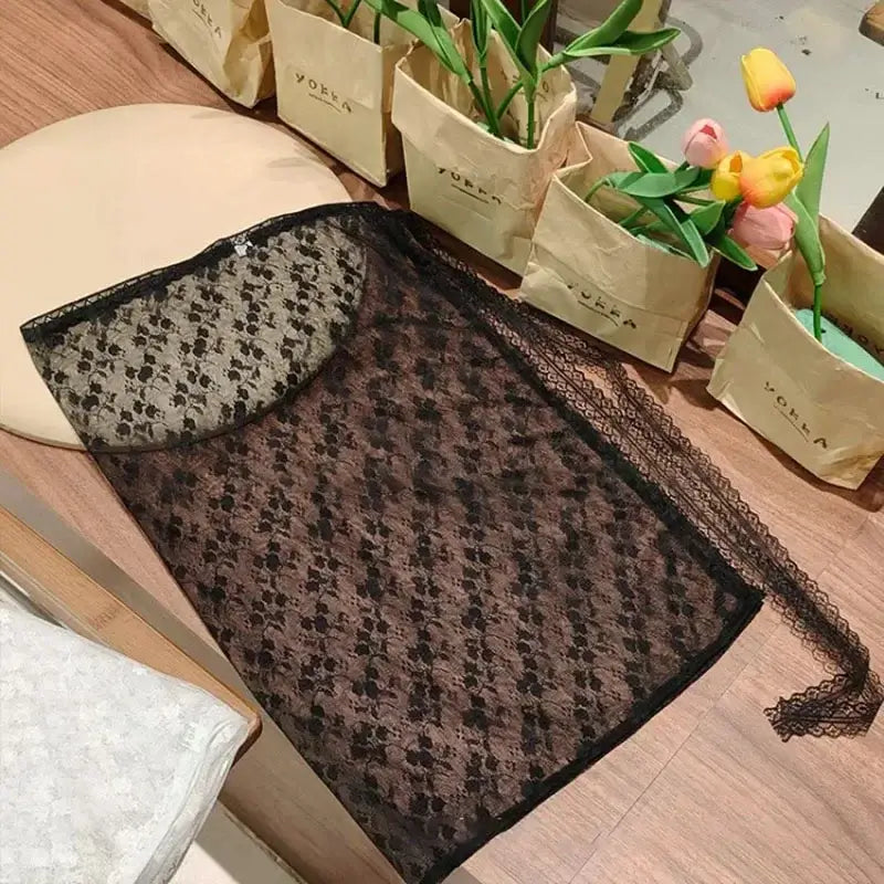 Women Vintage Lace Tulle Bandage Skirt