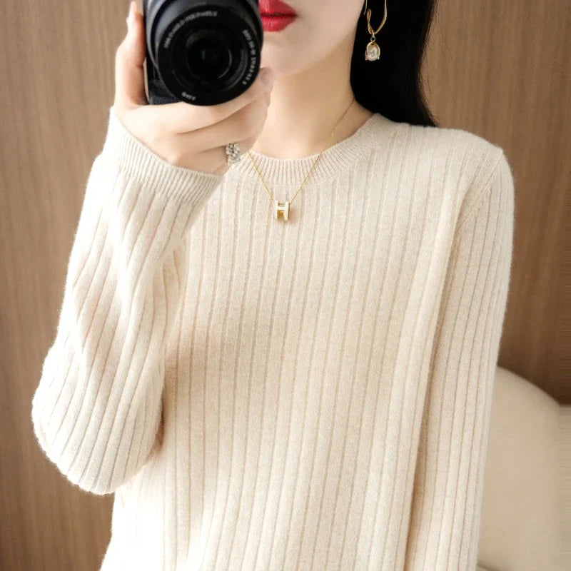 Women's Autumn Stripe Knit Pullover