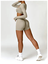 Women's Long Sleeve Yoga Shirt – Gym Push-Up Fitness Top