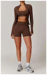 Seamless Women's Long Sleeve Yoga Jacket – Windproof Running Sports Top