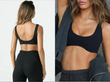 Women Wide Strap Backless Sports Bra