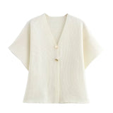 Elegant Knitted Short Sleeve Jacket