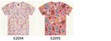 Two vibrant women's hospital nurse scrubs featuring cute animal and cartoon prints in pink and multicolor designs.