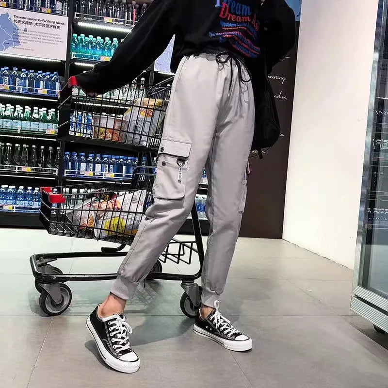 Plus Size Women's Cargo Pants – High Waist Black