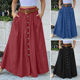 Women Buttoned Cargo Skirt