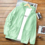 Men Solid Color Sunscreen Zipper Jacket