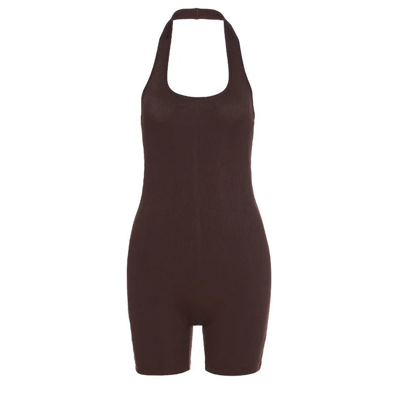 RibbaCharm™ – Sexy Backless Ribbed Bodysuit Romper (Flirty, Fitted & Sleek)