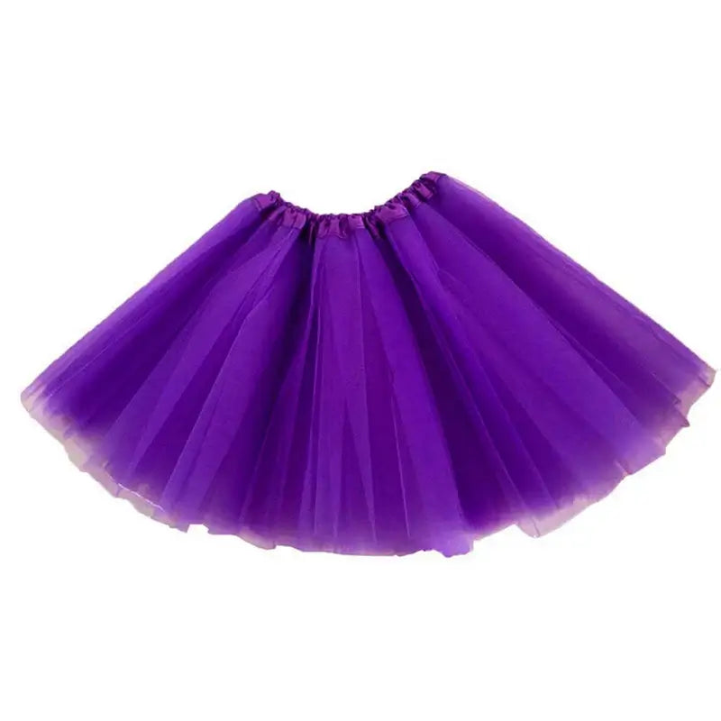 Purple tulle skirt for girls, perfect for dress-up and special occasions, lightweight and comfortable.