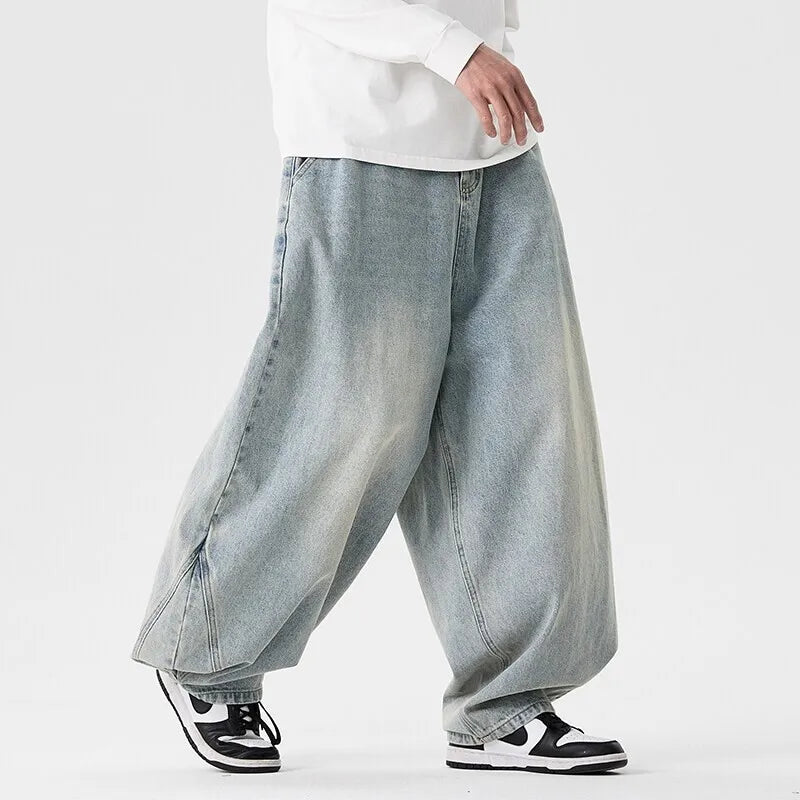 Men's Plus Size Retro Wide Leg Jeans