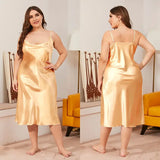 Women Satin Chemise Nightdress Plus Size Sleepwear