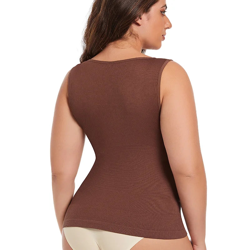 Women Sleeveless V-Neck Shapewear Tank Top