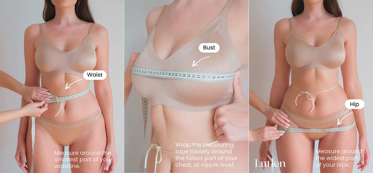How to measure waist, bust, and hip for accurate sizing with a measuring tape.