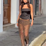 Women Sequin Wide Leg Street Pants