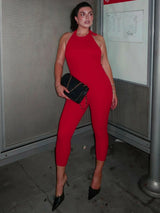 HaloGlam™ – Halter Backless Party Club Jumpsuit (Shiny, Bold & Daring)