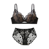 Women Wireless Lace Bra Set