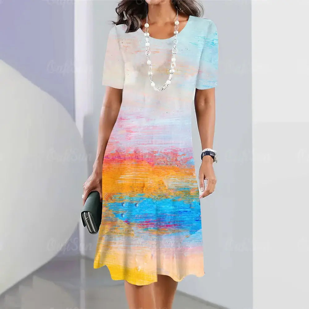 Travel Party Elegant Casual Loose Short Sleeve