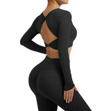 Women Open Back Long Sleeve Yoga Top