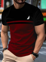 Men’s 3D Striped Crew Neck Shirt