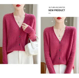 Women Merino Wool Cashmere Cardigan