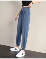 Women Ice Silk Drawstring Pants