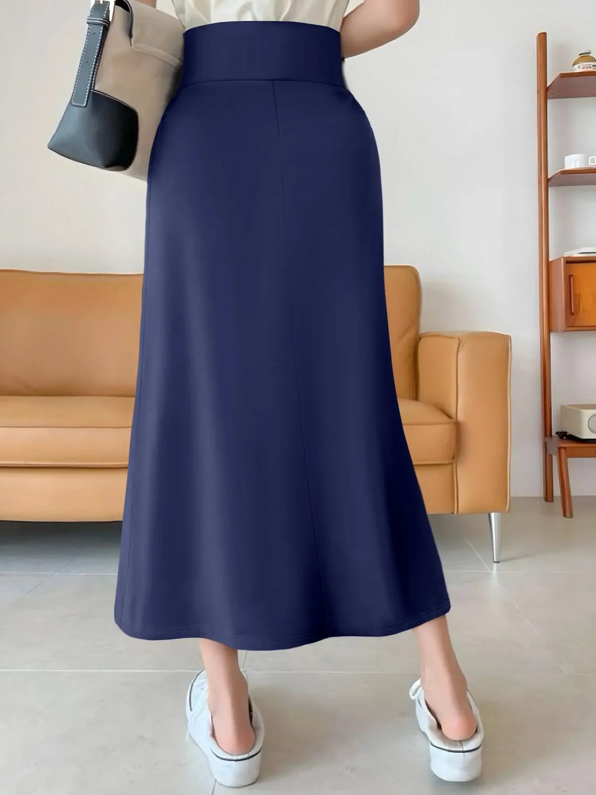 Women Solid High Waist Mermaid Skirt