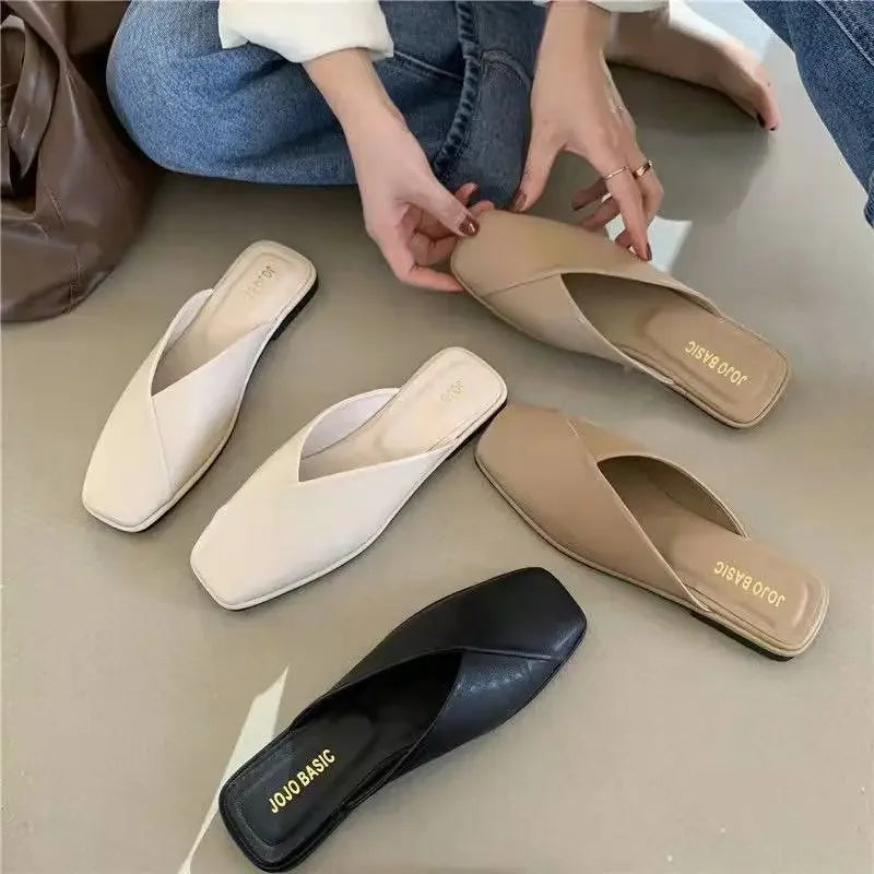 Women Designer Mules Leather Sandals