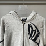 Men Rhinestone Zipper Hoodie