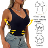 Women Sleeveless V-Neck Shapewear Tank Top