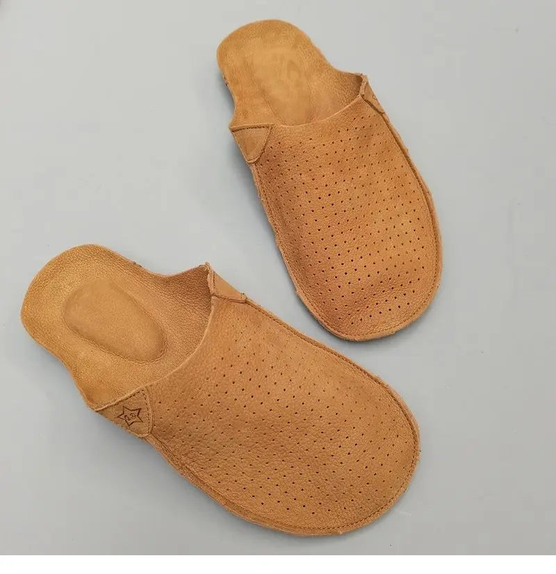 Men Retro Leather Mules