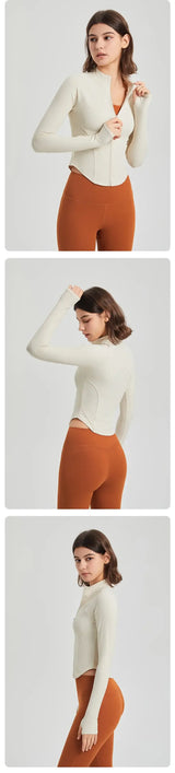 Women Zipper Slim Yoga Sports Jacket