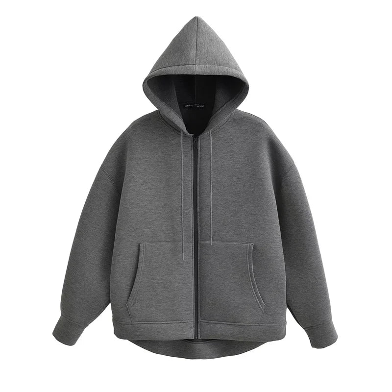 Women's Oversized Zipper Hoodie Jacket