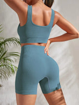 Women Seamless Ribbed Yoga Set