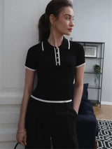 Women's Slim Contrast Knit Pullover