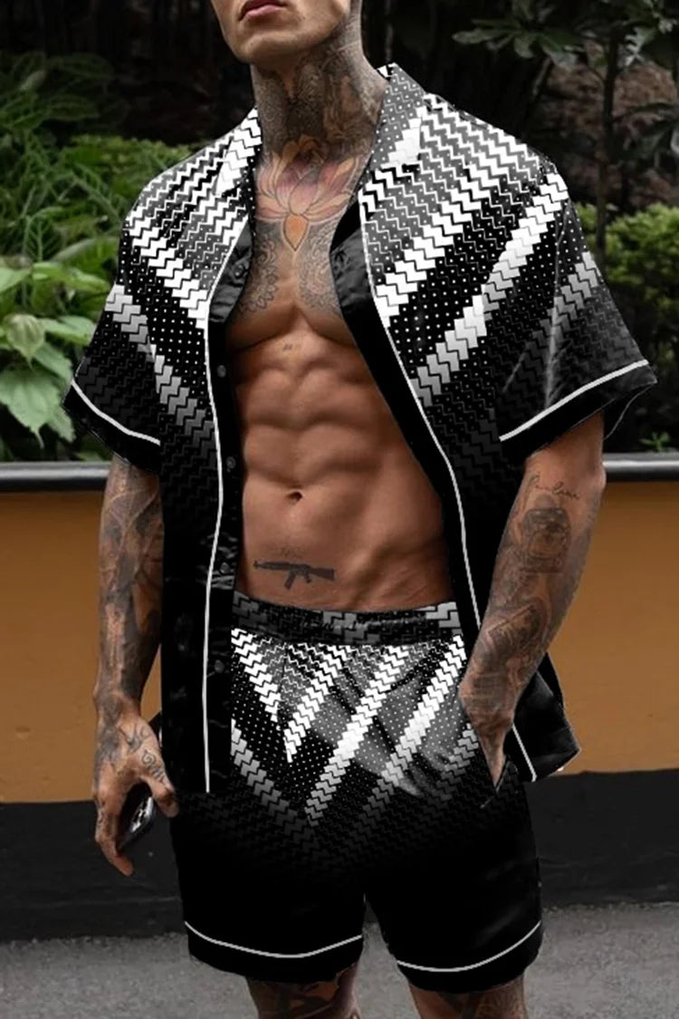 Men Hawaiian Floral Shorts Set