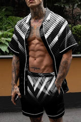 Men Hawaiian Floral Shorts Set