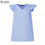 Women Striped Sleeveless V-Neck Top