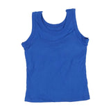 SlimCotz™ blue padded cotton spaghetti camis, summer slim fit breathable vest for women.