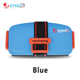 Blue portable baby car seat accessory with adjustable strap, durable design by StroleX.